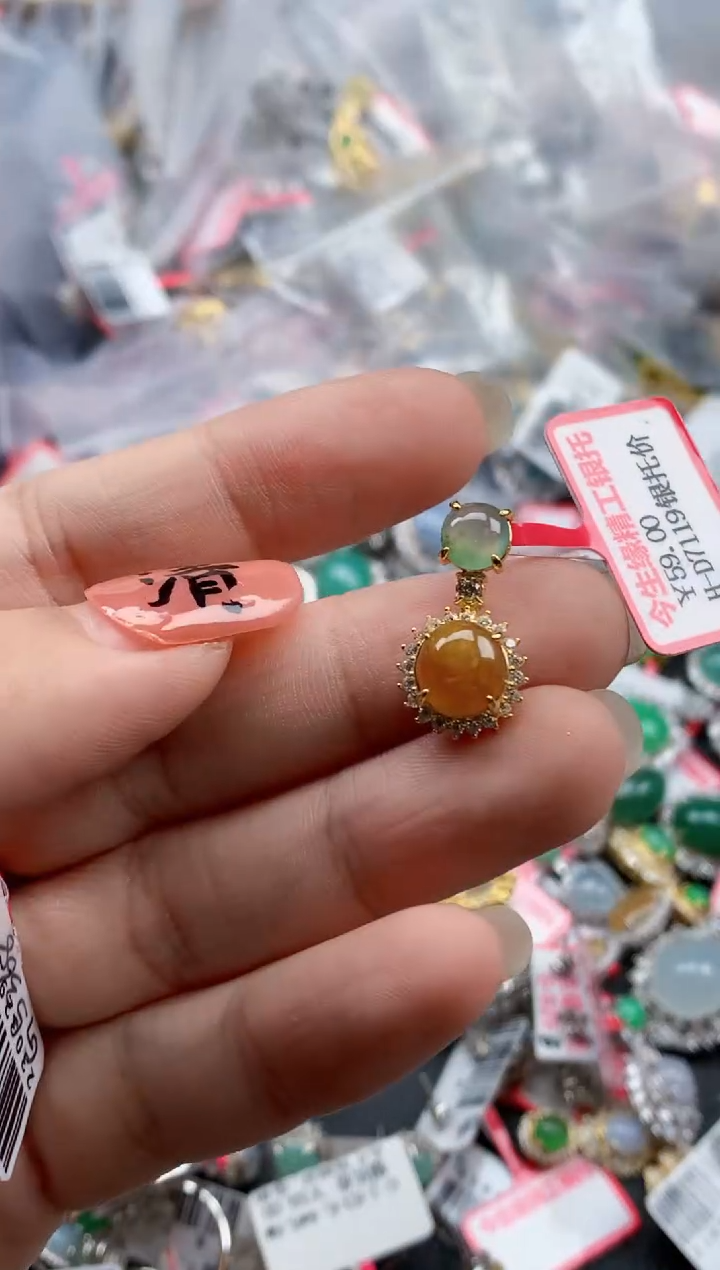 银S925镶嵌戒指翡翠天然A货缅甸翡翠