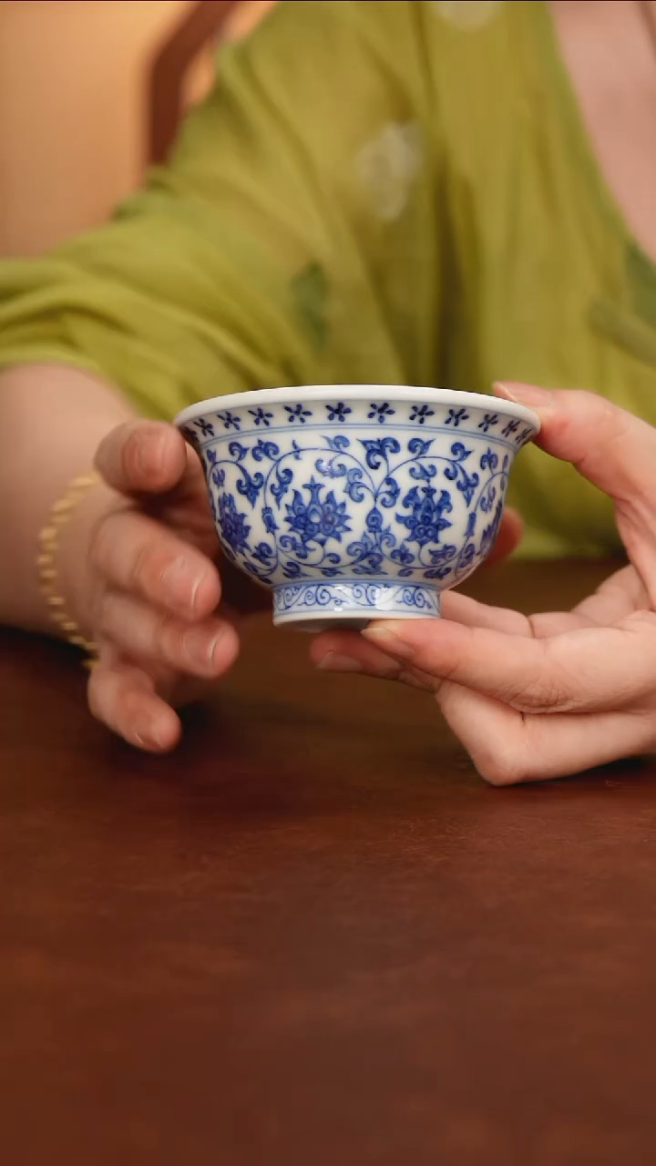 景德镇瓷器，青花瓷手绘茶具~