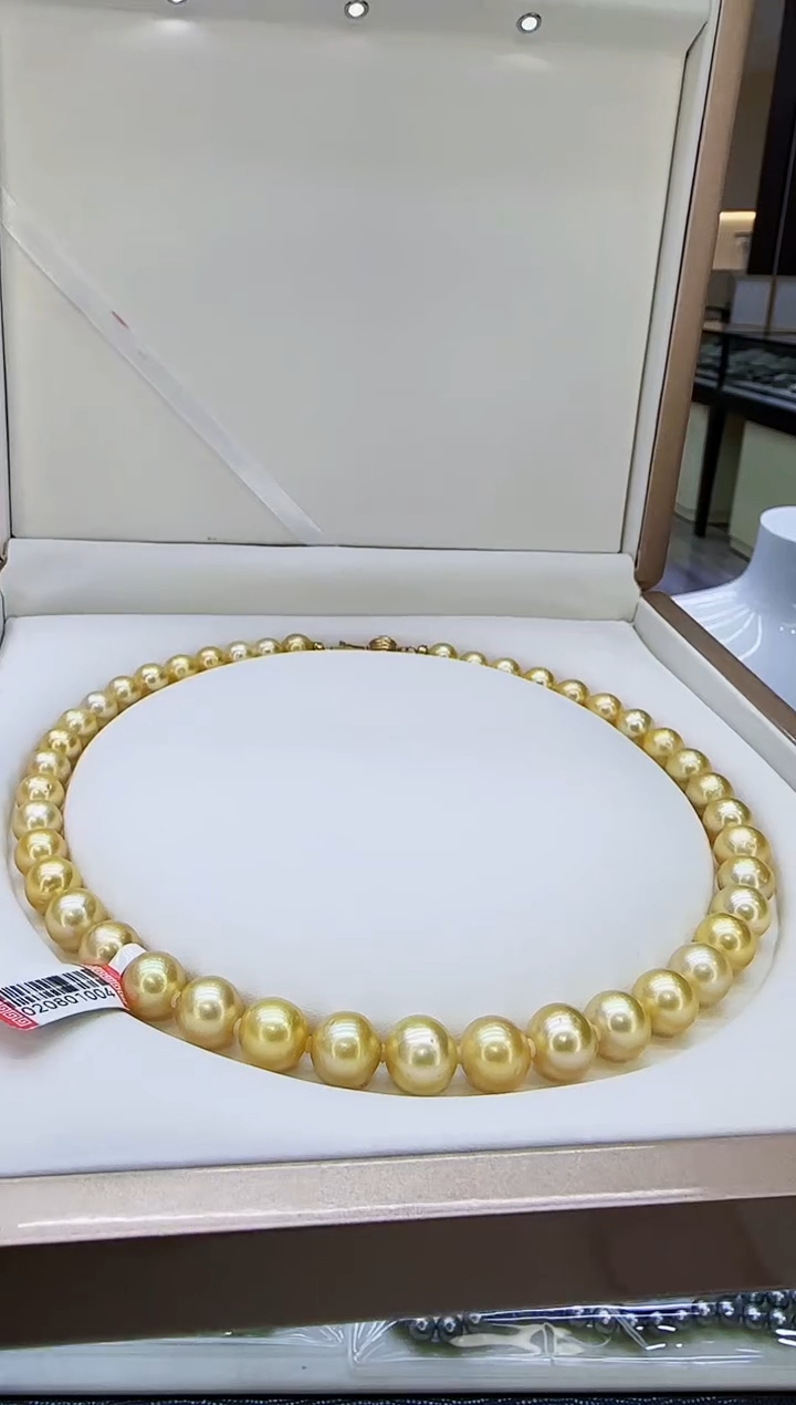 未镶嵌海水珍珠项链南洋海水金珍珠9-10mm