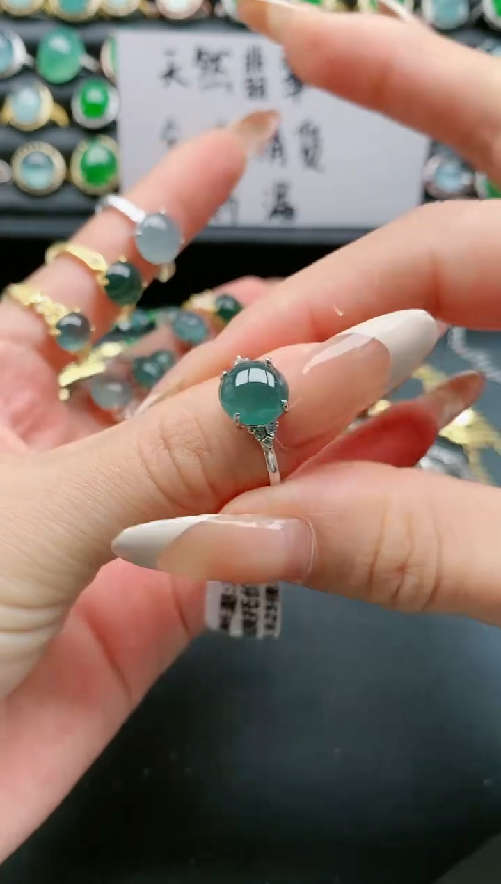 【闪购商品】翡翠戒指银S925镶嵌1111111