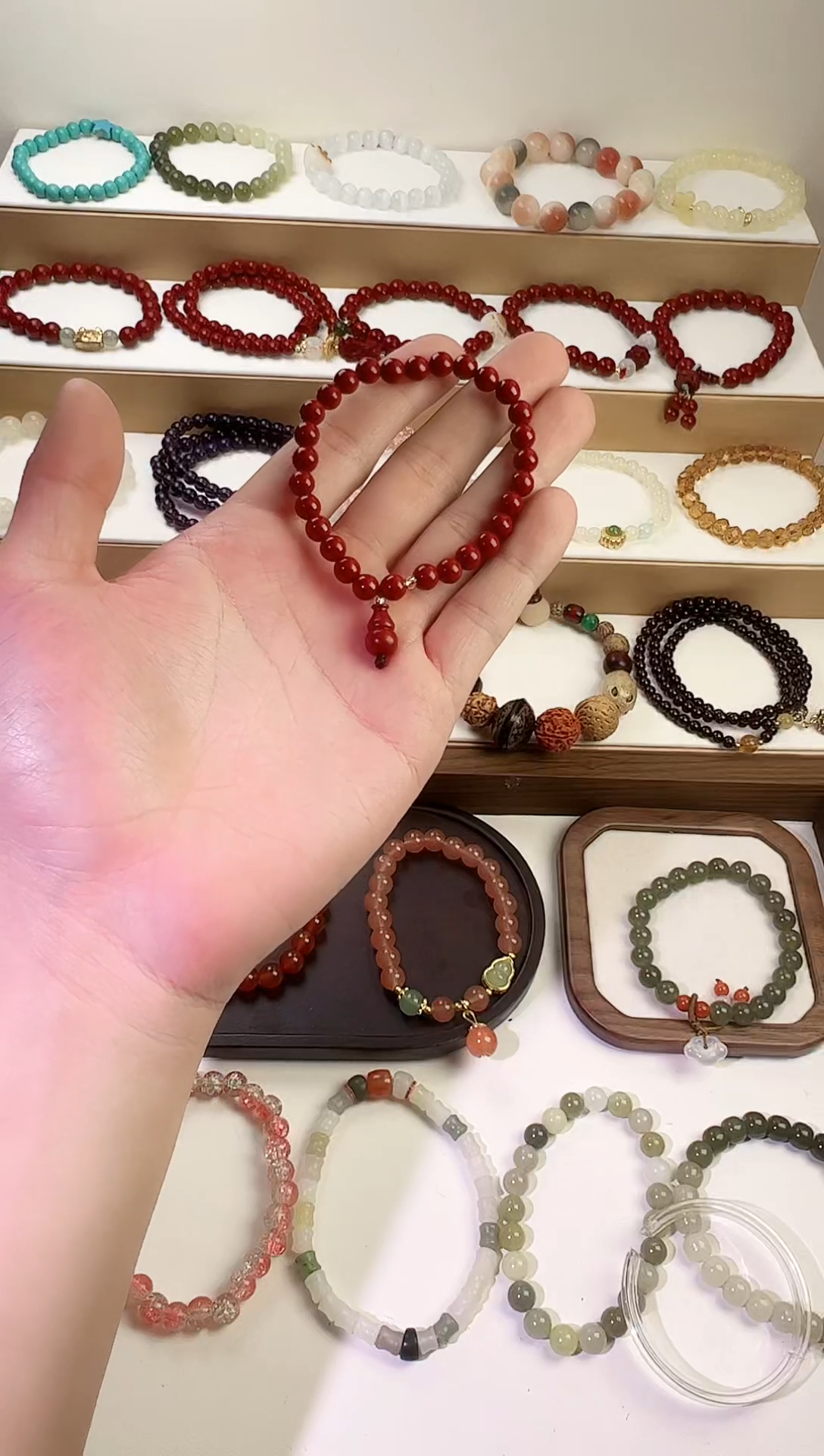 【闪购商品】石英质玉手串未镶嵌朱砂手串