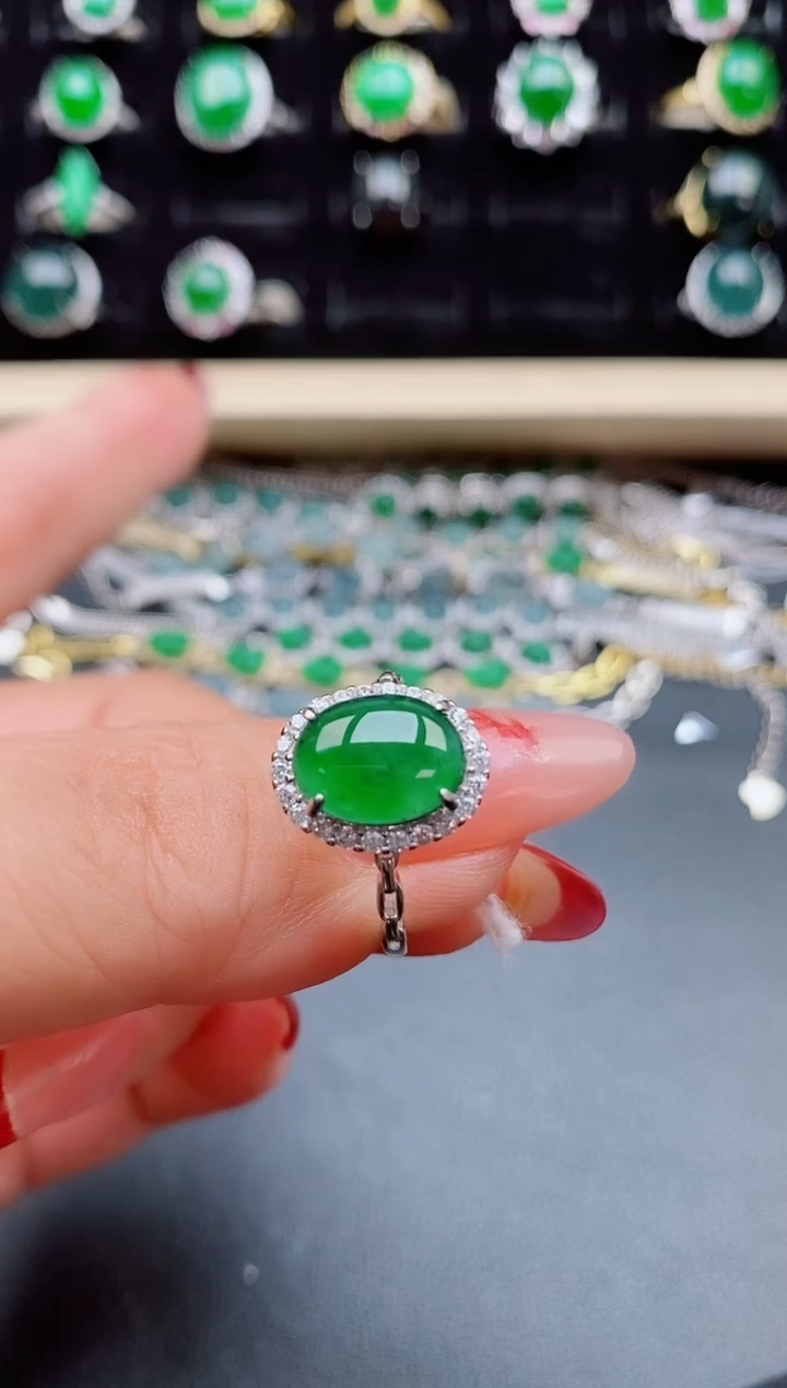 【闪购商品】翡翠戒指银S925镶嵌321321