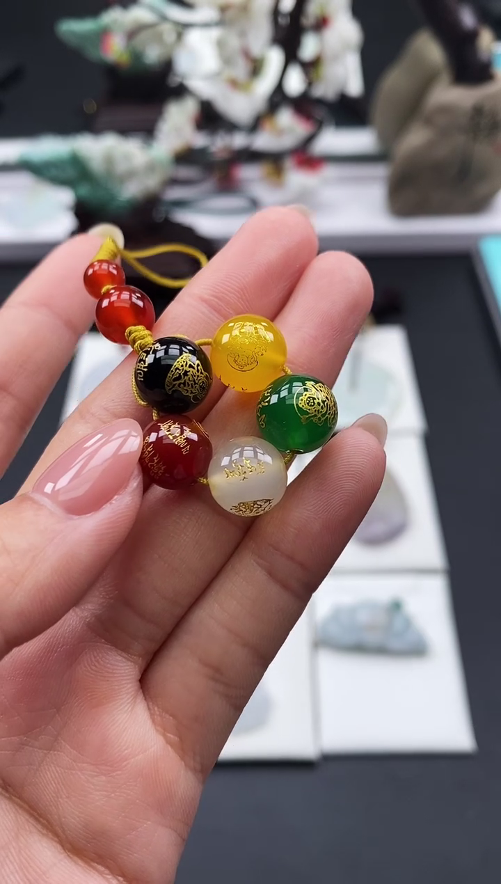 【闪购商品】玛瑙/玉髓车挂合金天然玛瑙手机挂