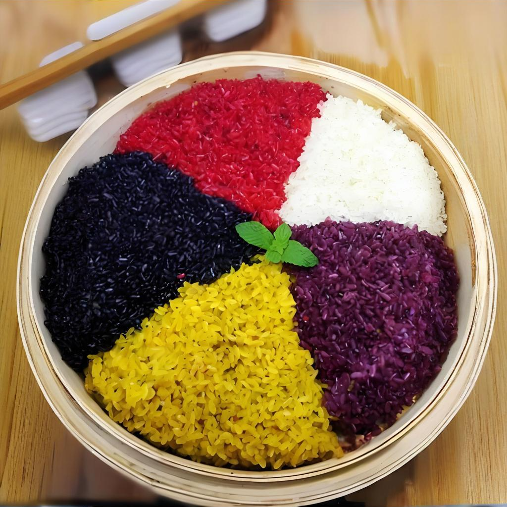 贵州布依花糯米饭方便快捷天然植物染制