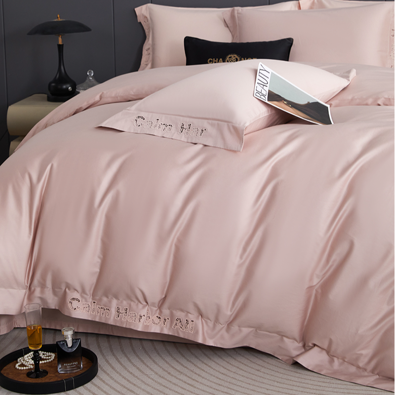 小玲子 宁静港湾  秋冬140S全棉长绒棉精致刺绣镂空花边四件套