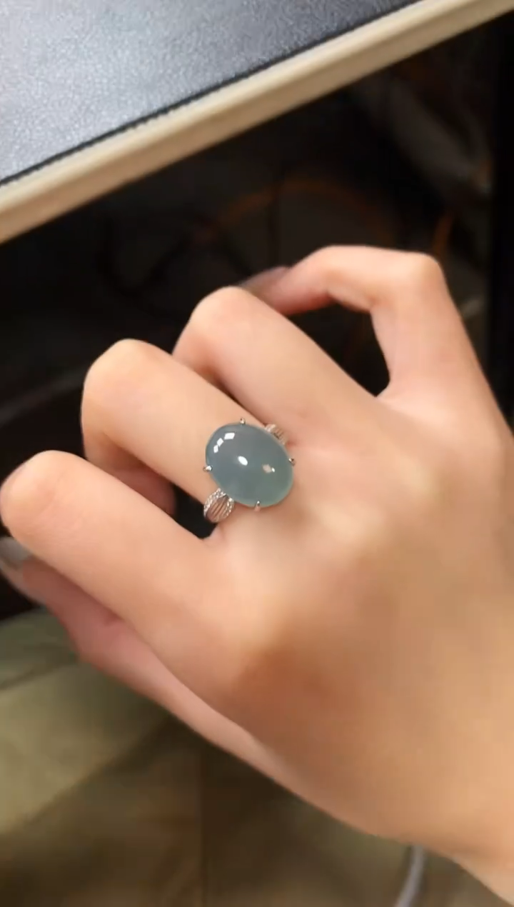 【闪购商品】翡翠戒指银S925镶嵌46346534