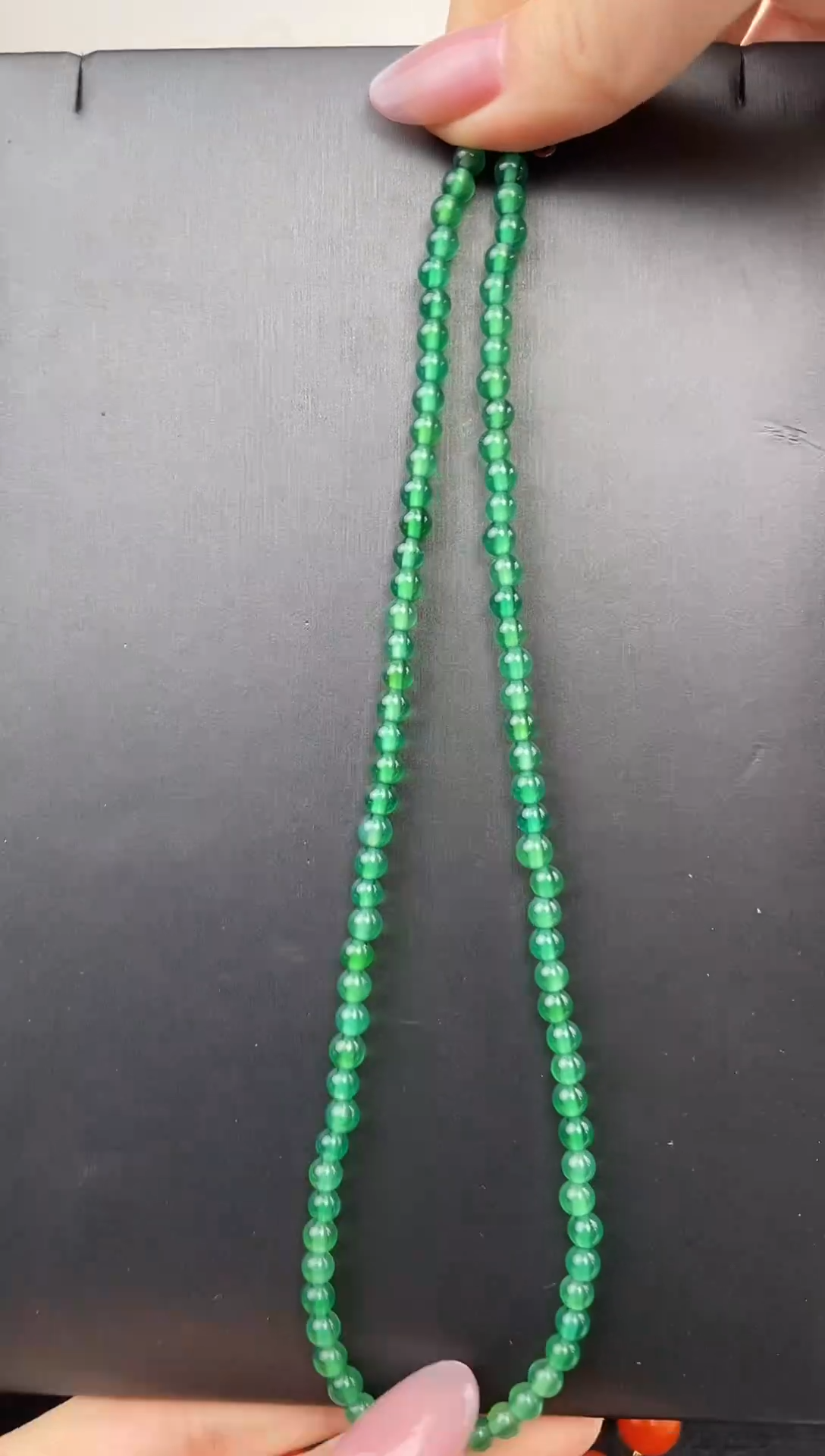 未镶嵌颈饰玛瑙/玉髓绿玉髓项链