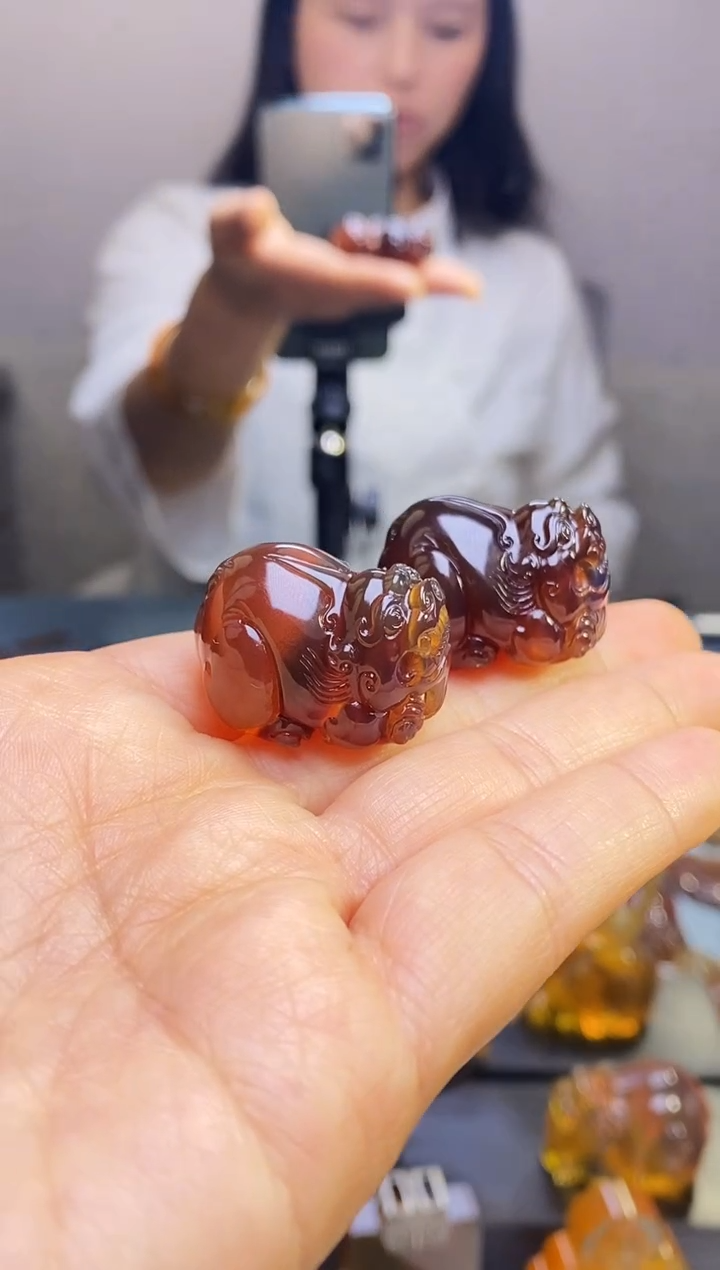 【闪购商品】琥珀颈饰未镶嵌SN6-97（貔貅）*2手机挂