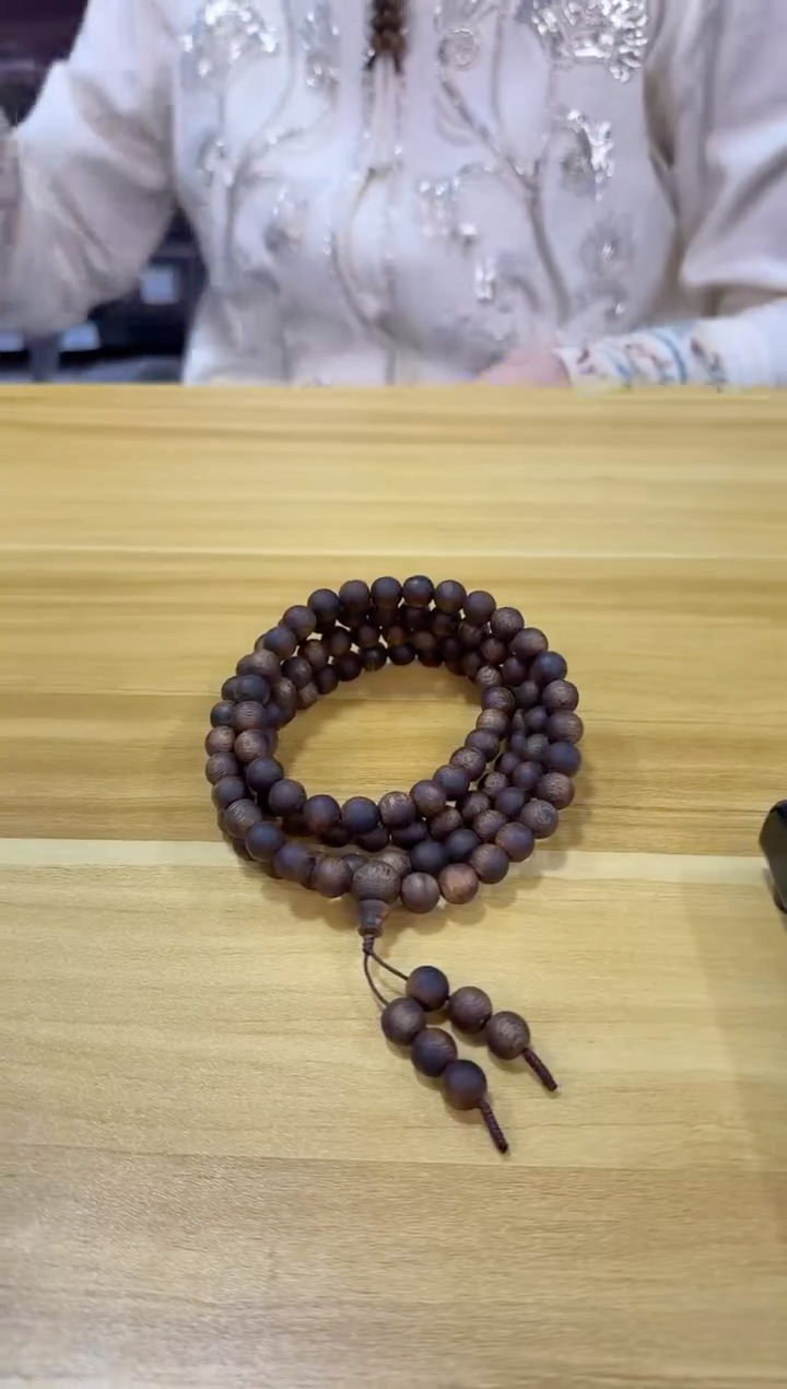 沉香手串9mm伽楠一号圆珠多圈42g+多样性发一
