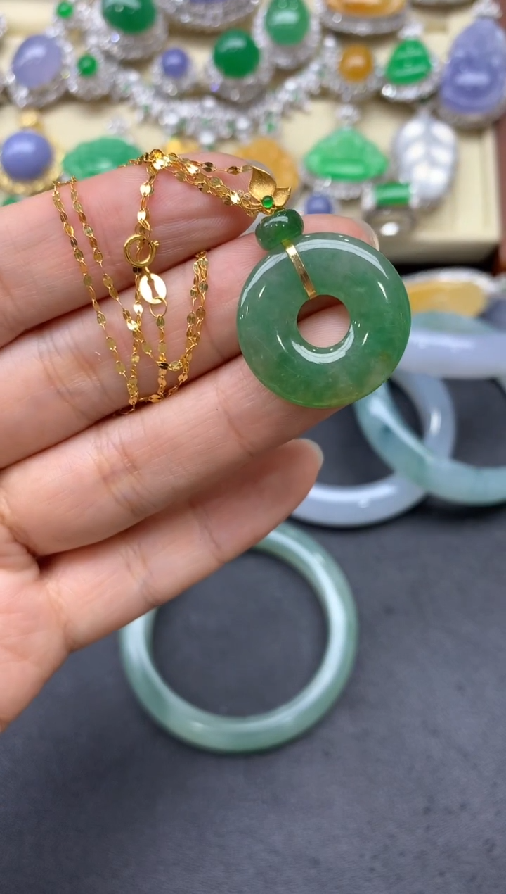 【闪购商品】翡翠颈饰18K金镶嵌427-中国好珍宝