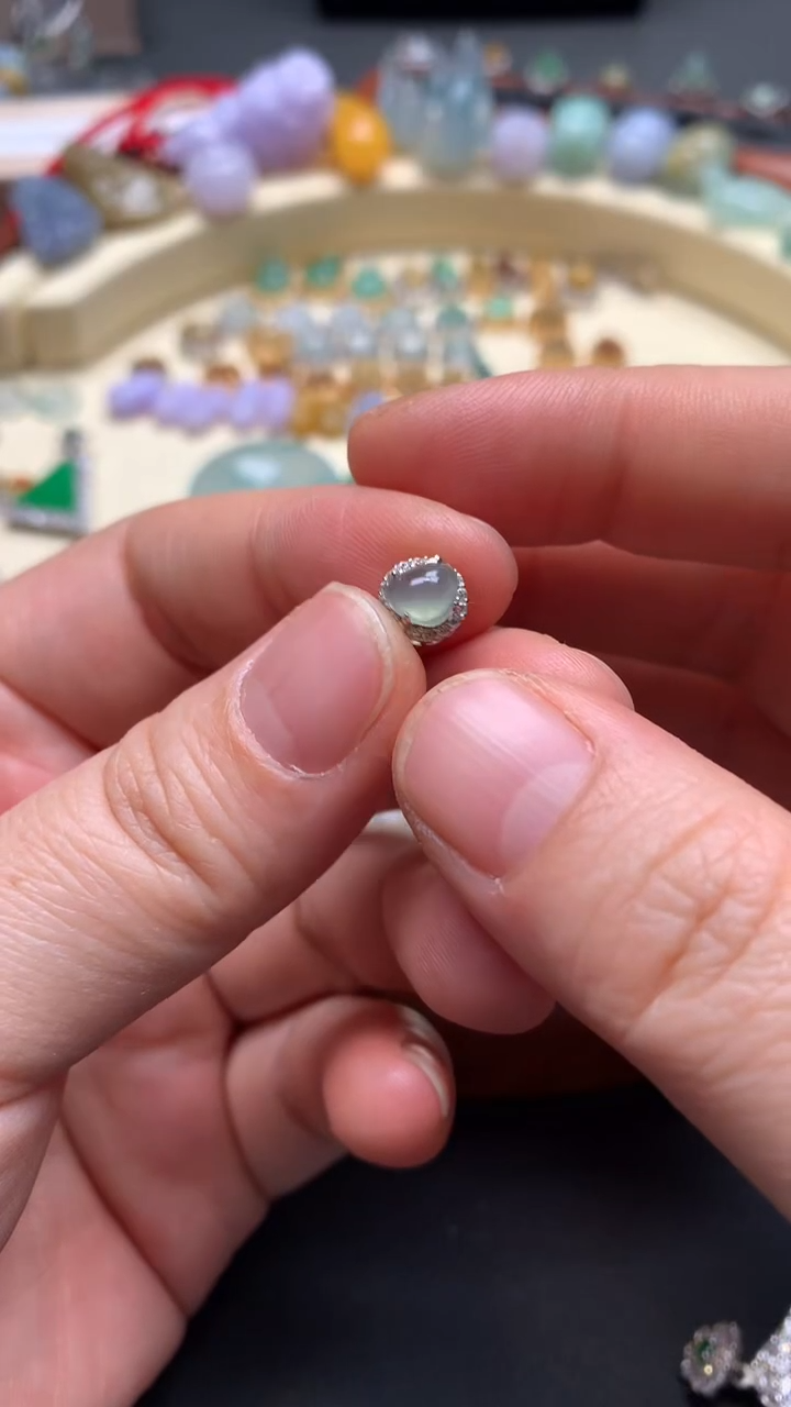 【闪购商品】翡翠颈饰银S925镶嵌翡翠镶嵌桃心