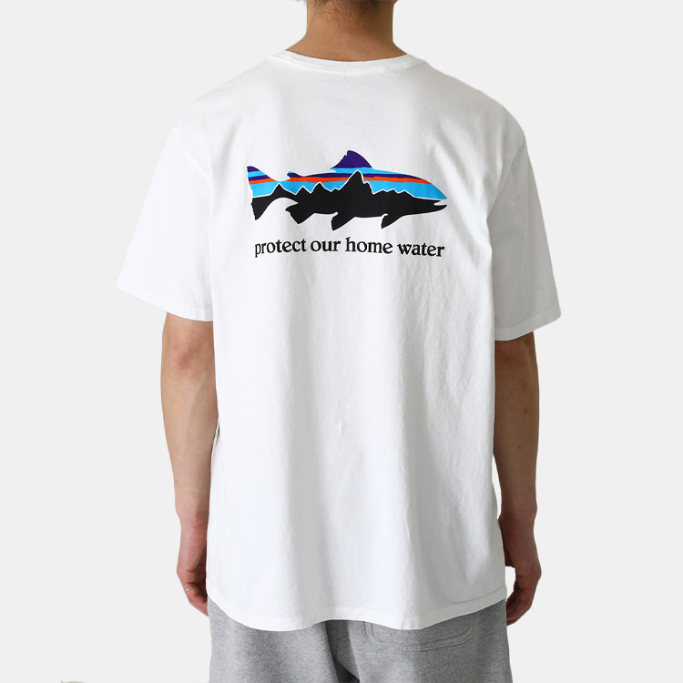 巴塔哥尼亚 飞鱼字母印花圆领休闲短袖T恤运动户外夏季男款美式