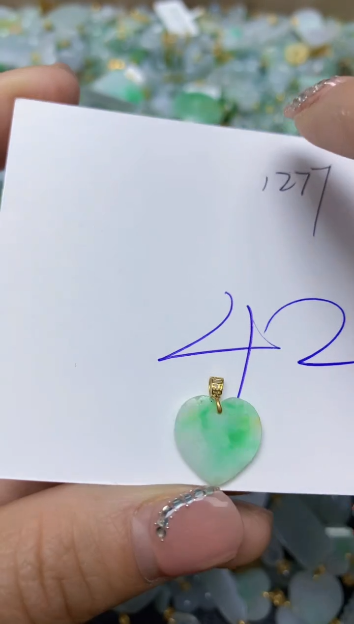 【闪购商品】翡翠挂件18K金镶嵌 天然翡翠A货