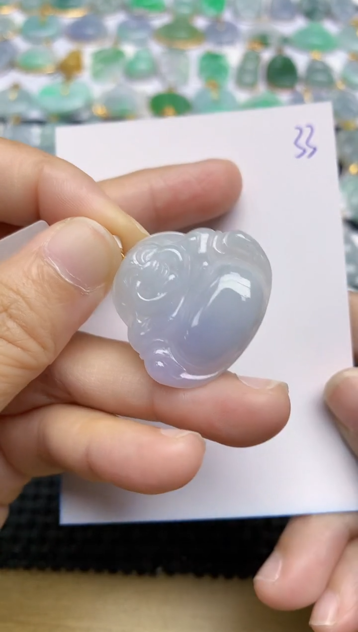 【闪购商品】翡翠挂件18K金镶嵌33晨光