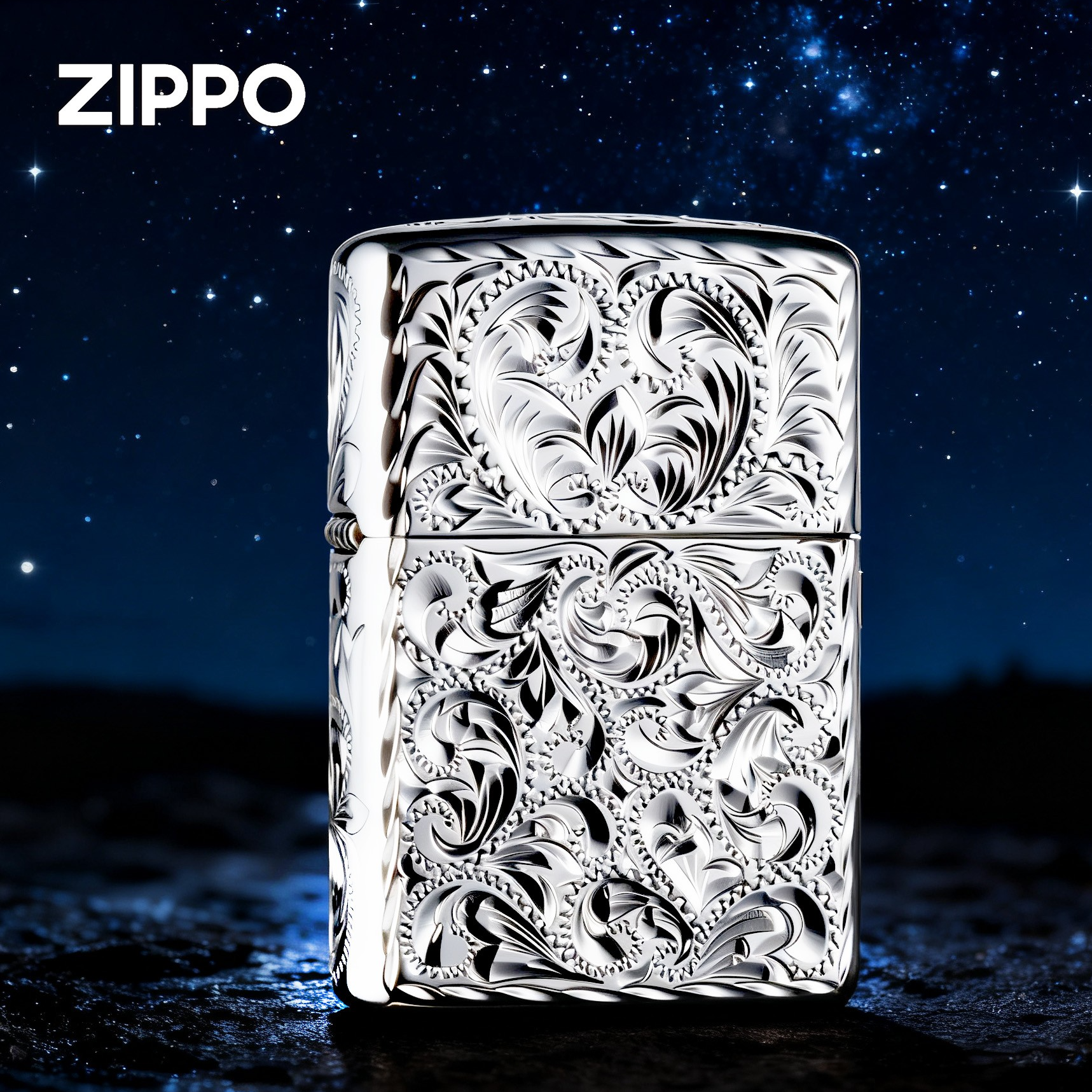 zippo正品打火机重甲繁花似锦手雕防风煤油高档礼物送男友DYH1X1