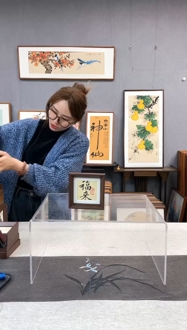 【闪购商品】国画5寸-小摆台作品-福来