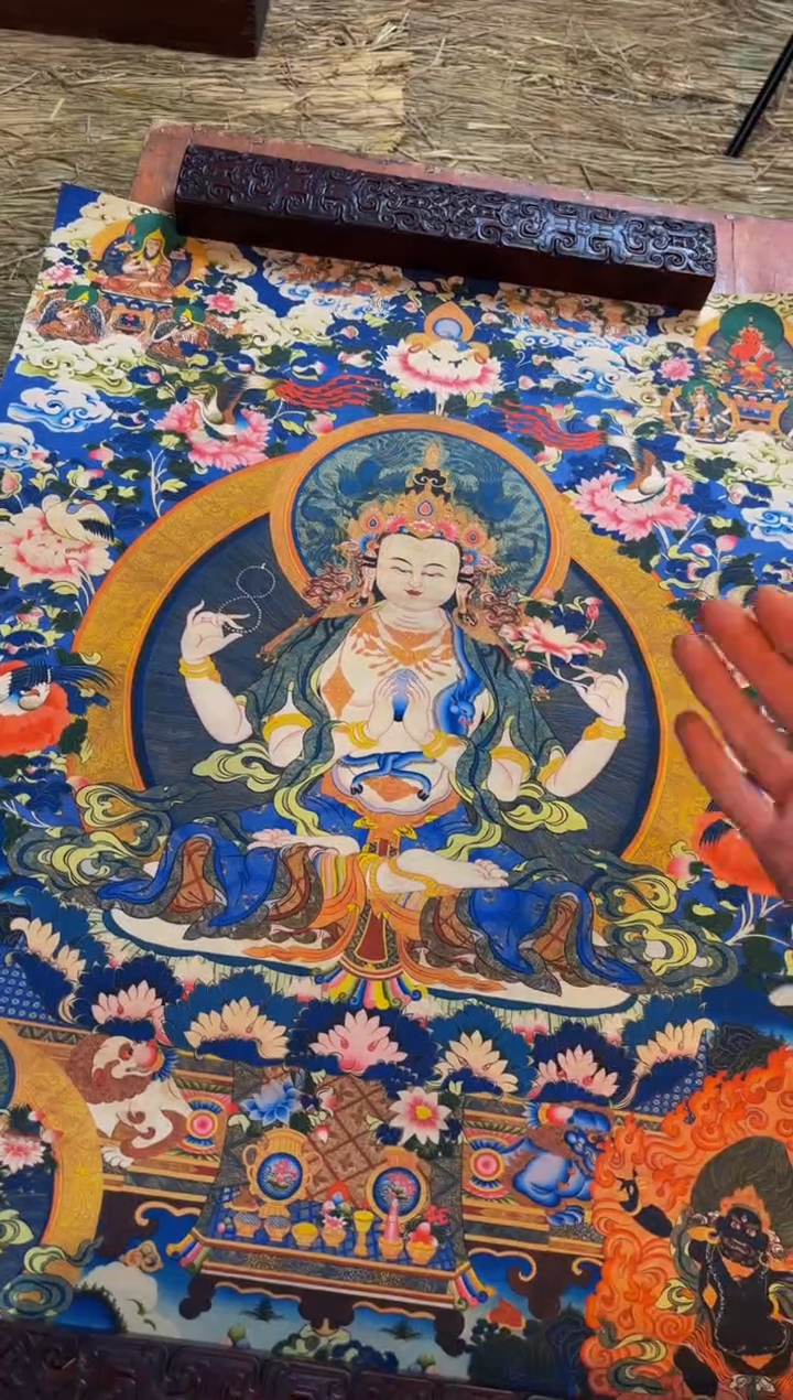 装裱画精品手绘唐卡链接--A142