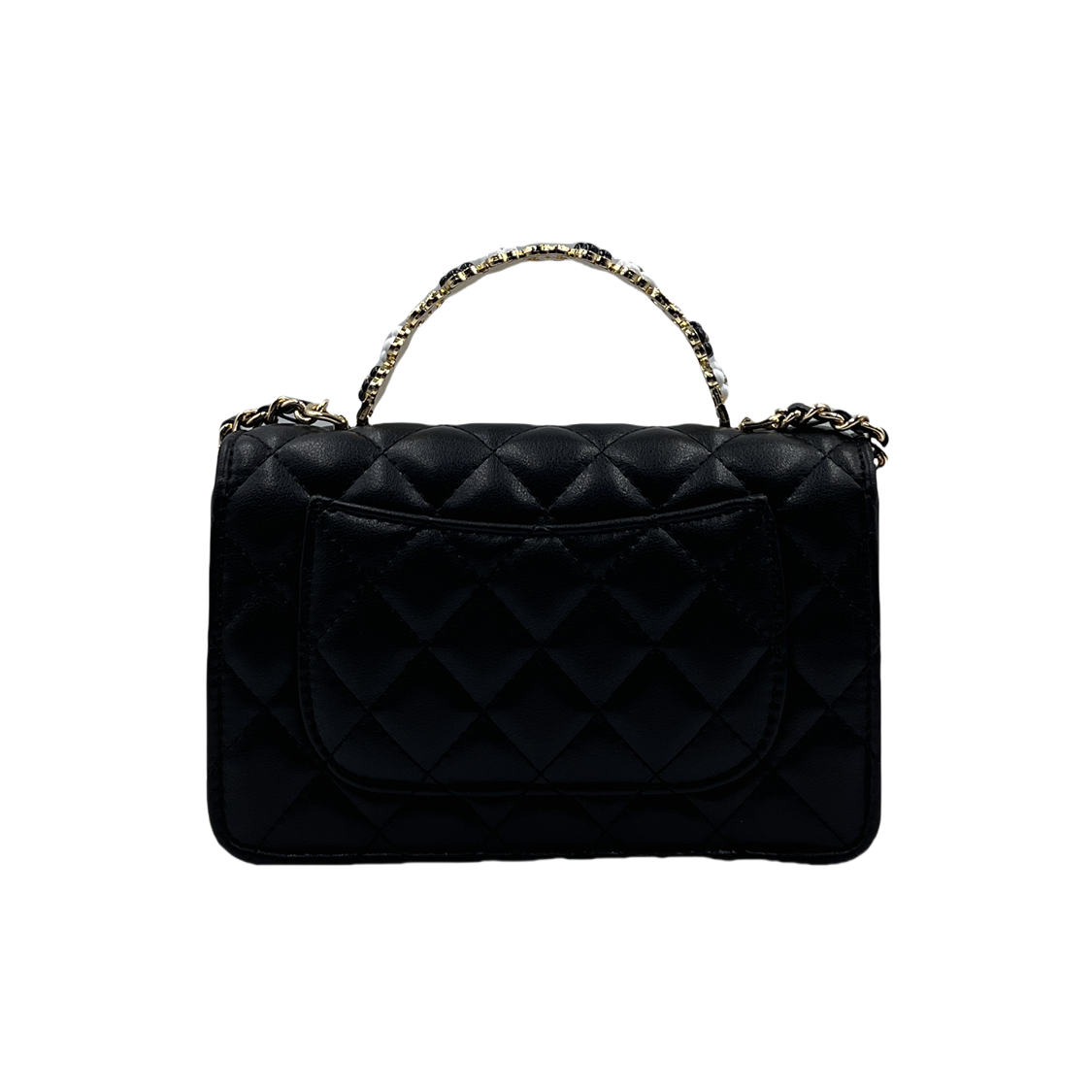 LQ-小香风真皮时尚女包【山手柄】黑色-10688