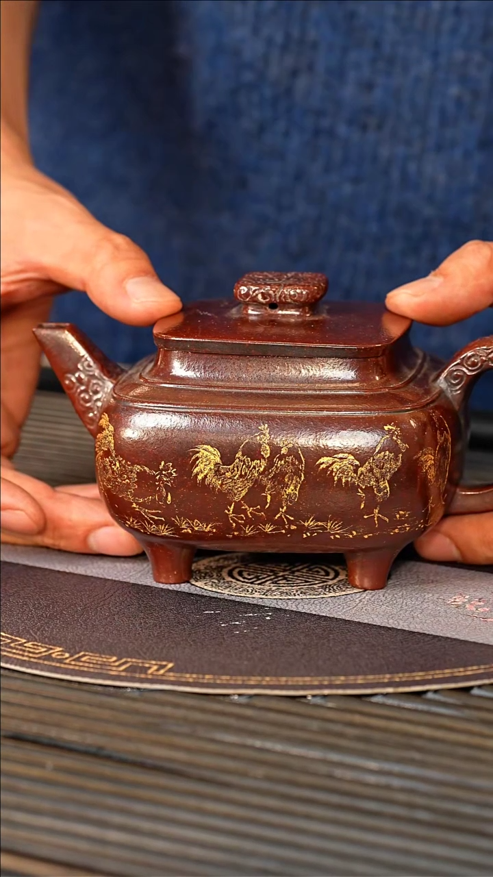 【闪购商品】紫砂茶壶PHJ 大彬金砂 四方桥鼎 
