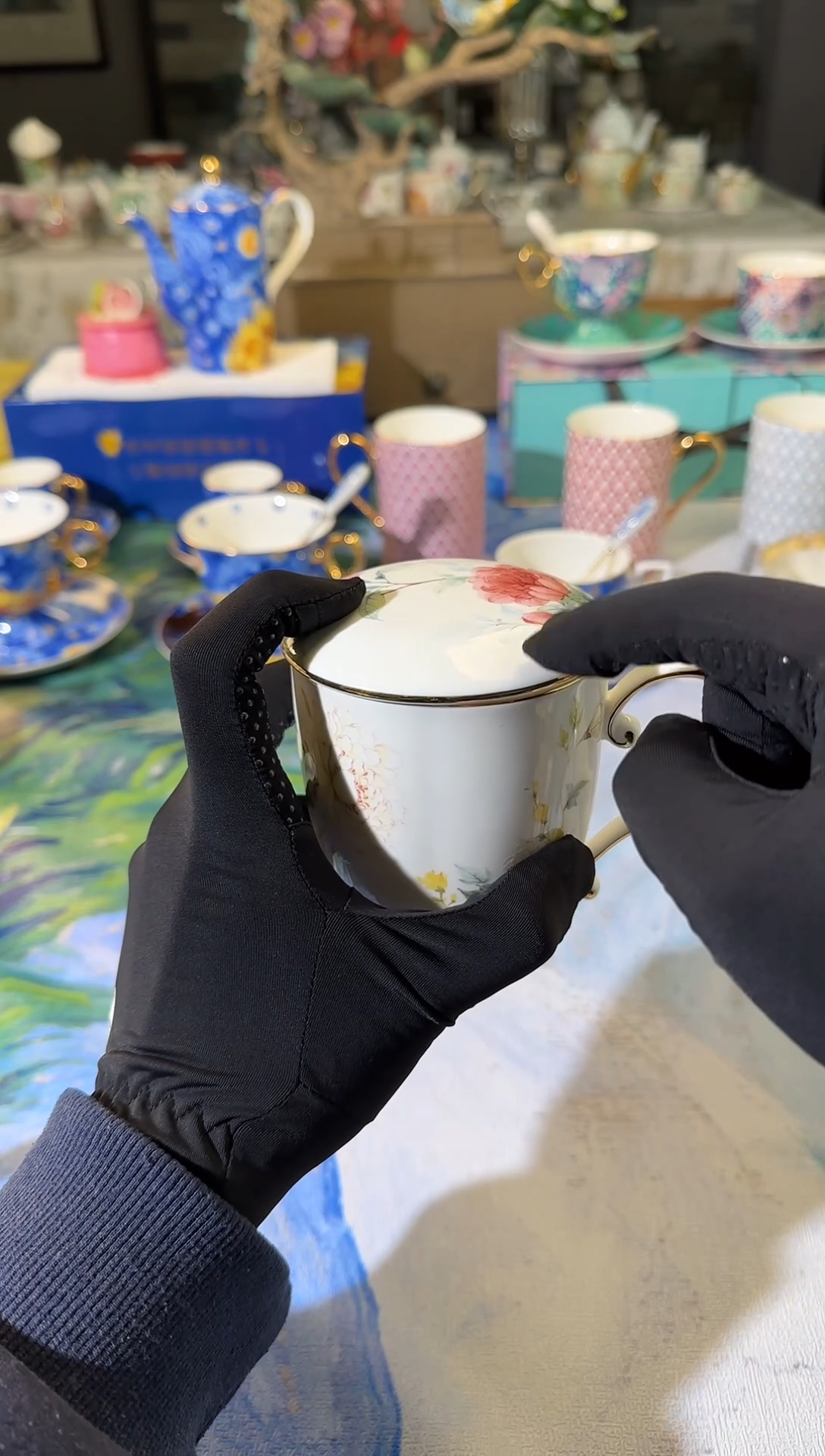 【闪购商品】瓷片骨瓷手绘描金送小汤勺