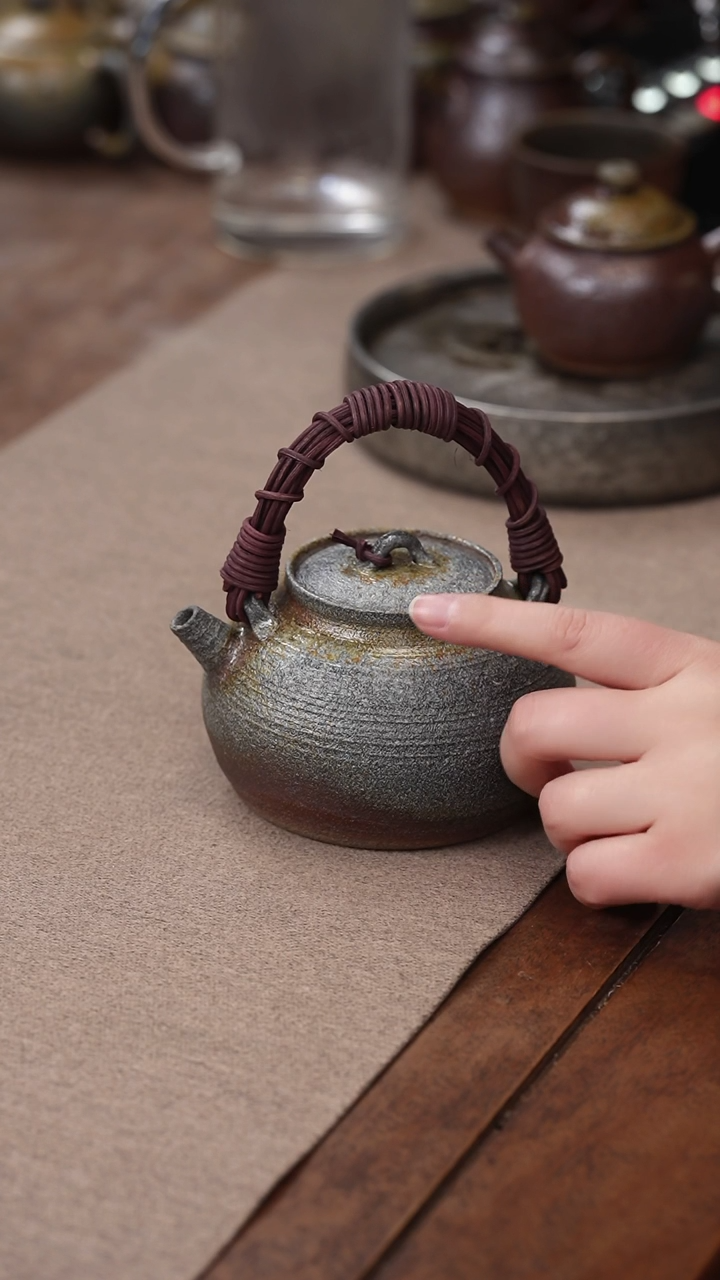 茶壶紫砂柴烧藤编归心煮水壶