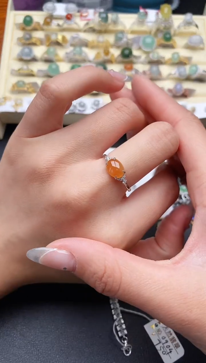 【闪购商品】翡翠戒指银S925镶嵌11111111+10