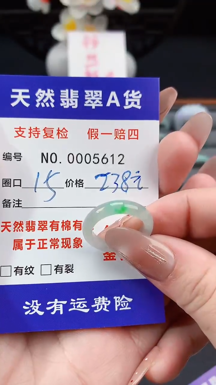 【闪购商品】翡翠戒指未镶嵌15圈口