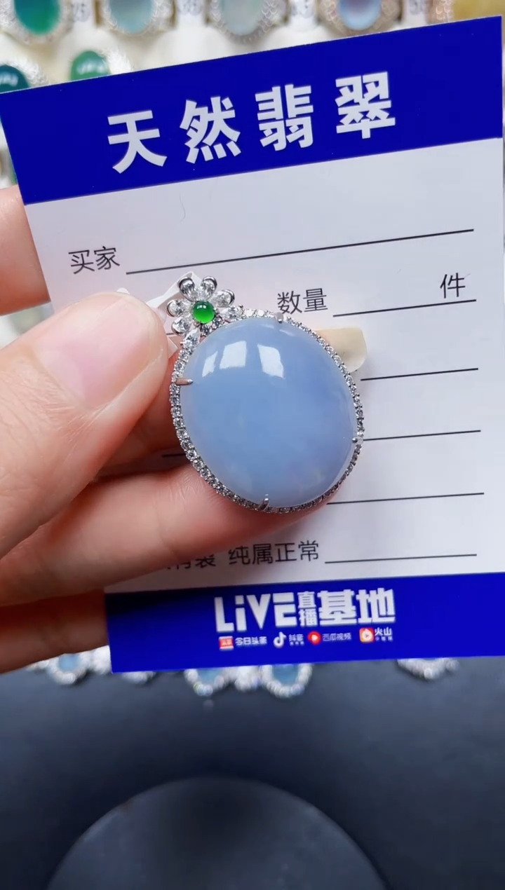 颈饰银S925镶嵌翡翠241