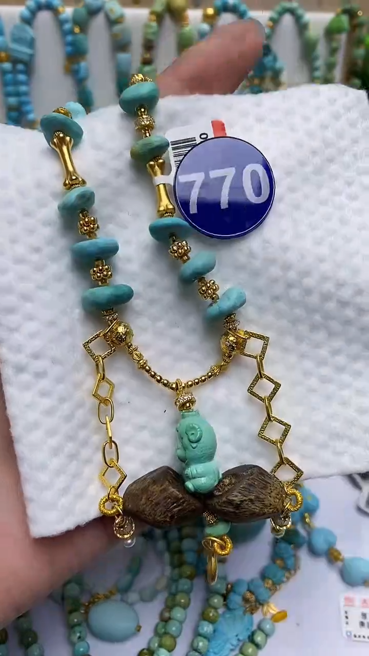 【闪购商品】绿松石项链银S925镶嵌770