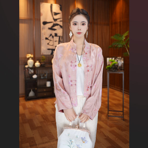 《粉彩蝶韵》2025新中式气质显瘦国风女装外套