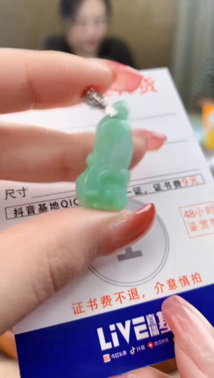 颈饰未镶嵌翡翠 天然A货翡翠挂件