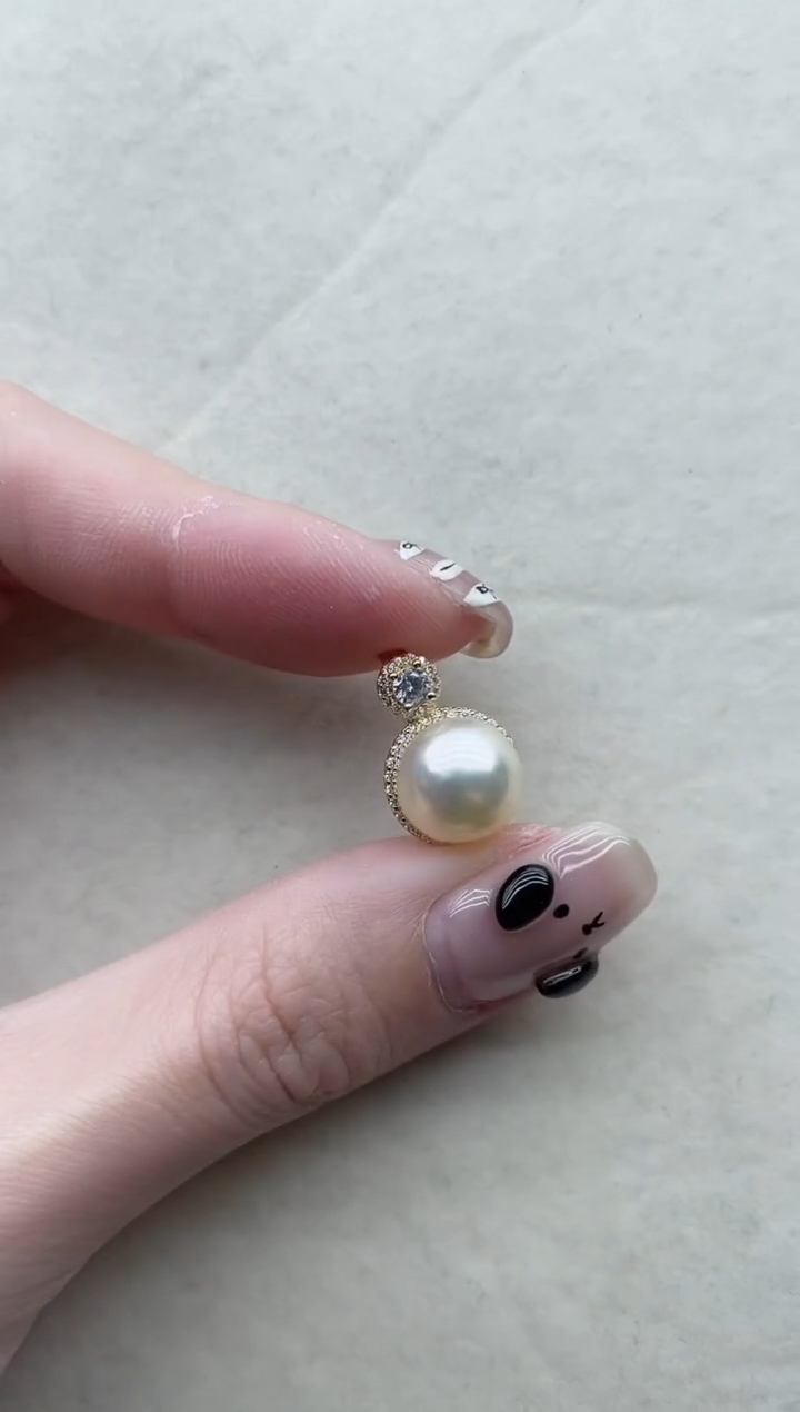 【闪购商品】海水珍珠吊坠银S925镶嵌35