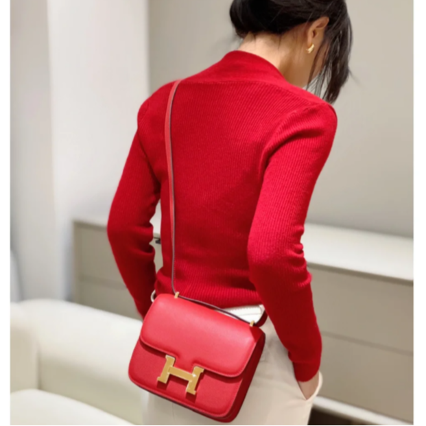 99新 Hermes/爱马仕 小花Jerry P205742320 康康 19国旗红 A刻 