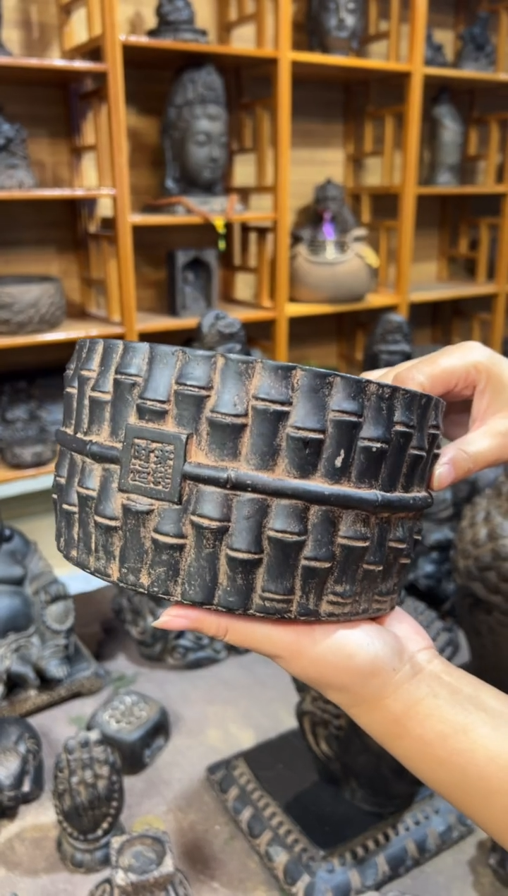 陶土【火山泥】竹节盆