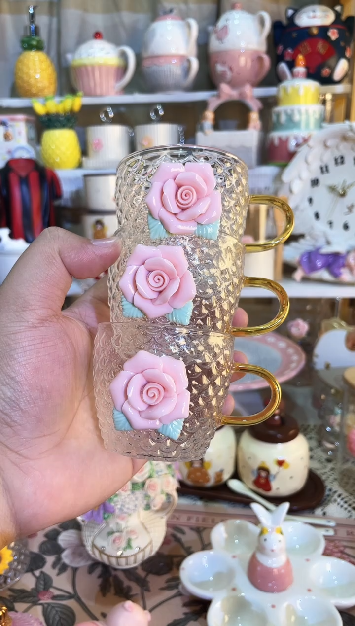 【闪购商品】瓷片发货快，质量好，放心拍，  3个花茶杯