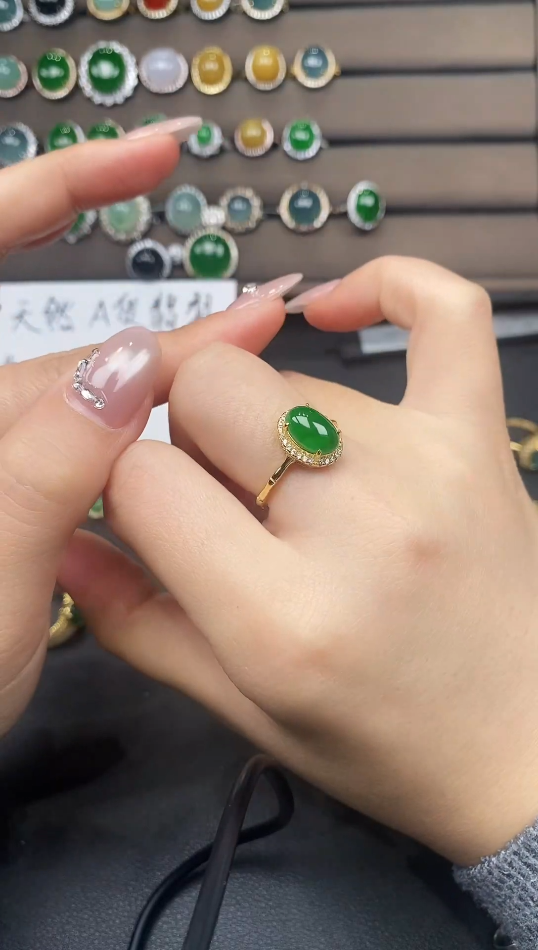 银S925镶嵌戒指翡翠111