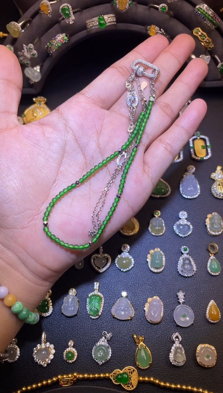 吊坠(不含链)银S925镶嵌翡翠1