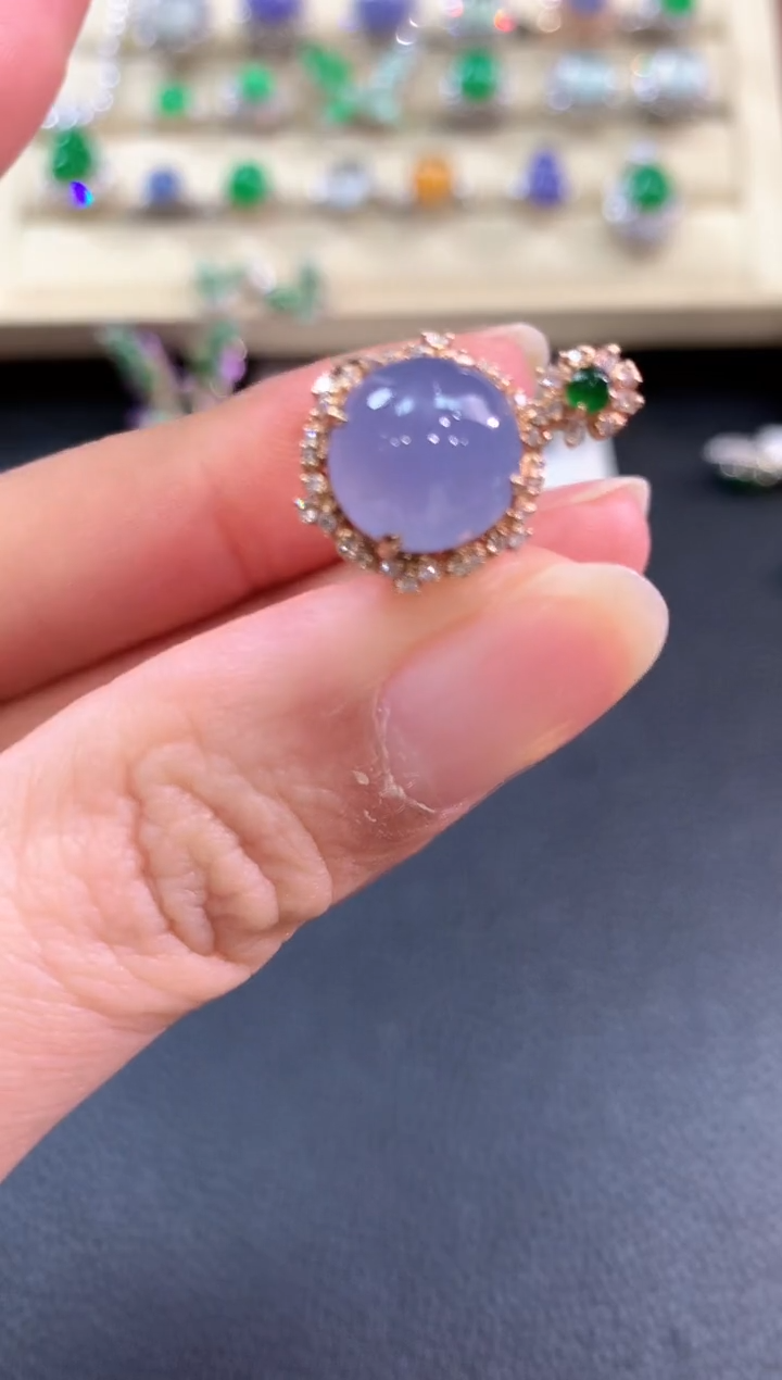 【闪购商品】翡翠戒指18K金镶嵌b108不退换有色差