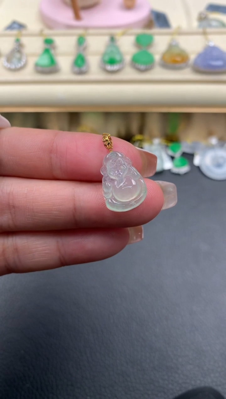 【闪购商品】翡翠颈饰18K金镶嵌D223......