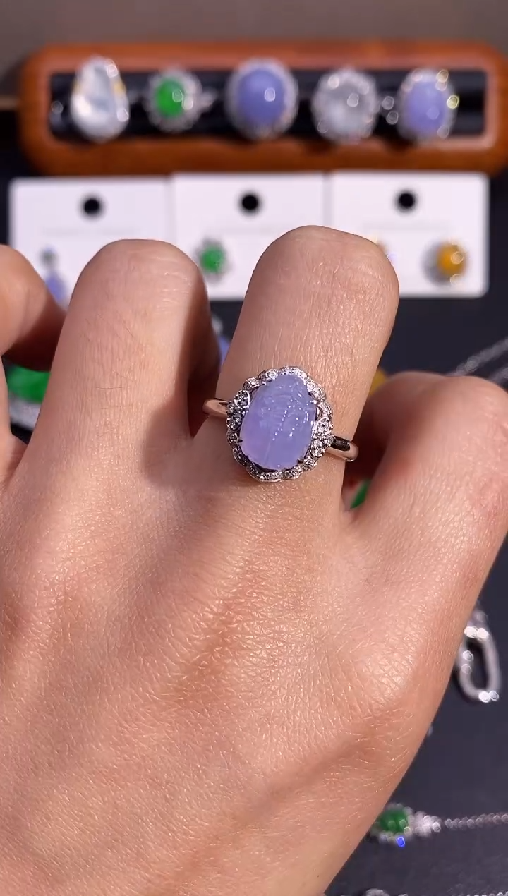 【闪购商品】翡翠戒指18K金镶嵌戒指