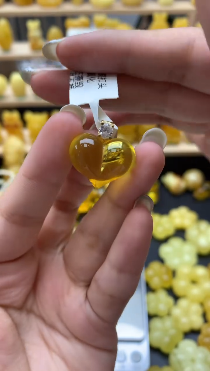 琥珀银S925镶嵌珠宝奇石089琥珀蜜蜡微瑕