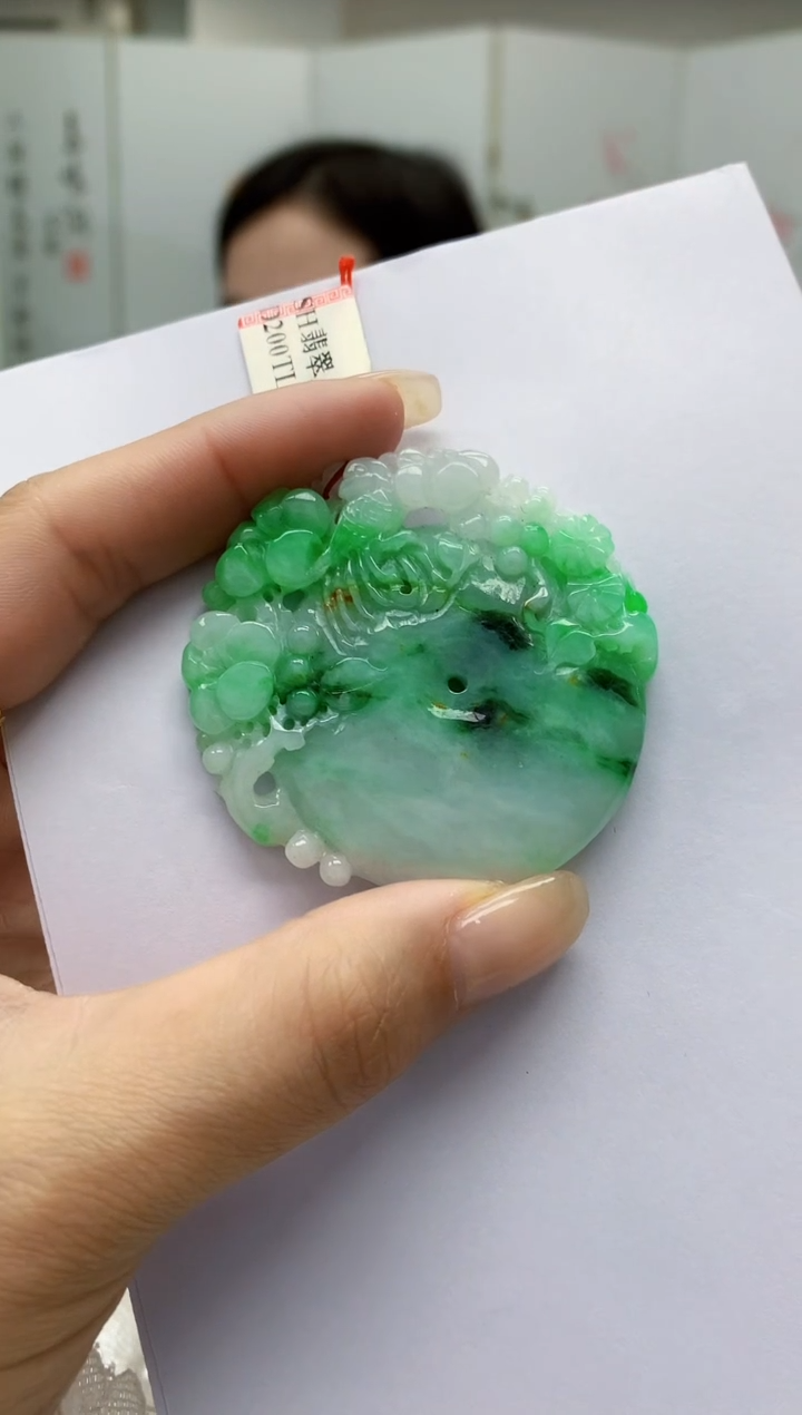 【闪购商品】定制翡翠未镶嵌4852lr-毛货挂件送珠链197