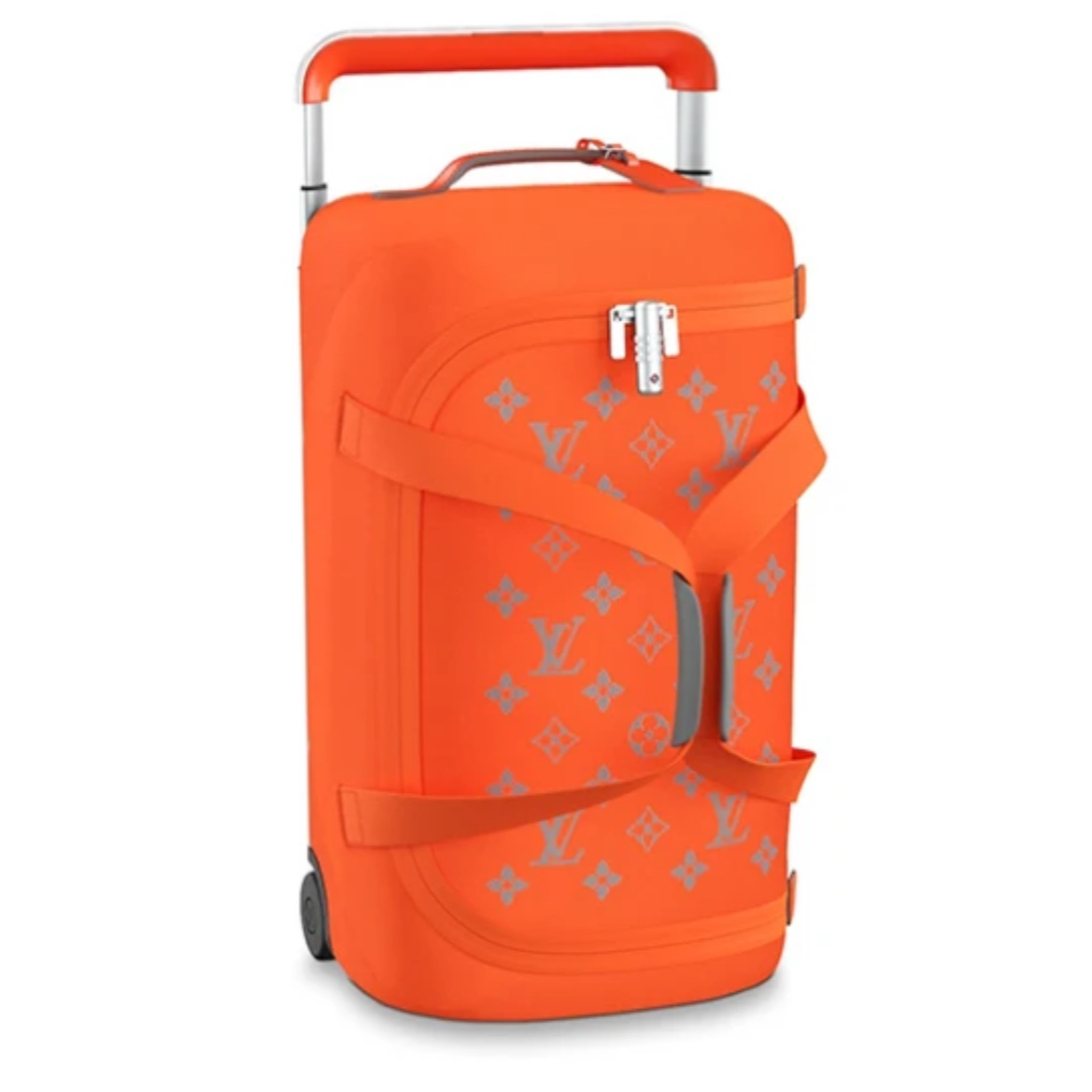 99新 LouisVuitton/路易威登 小花6珊 橘色 老花 帆布拉杆箱 