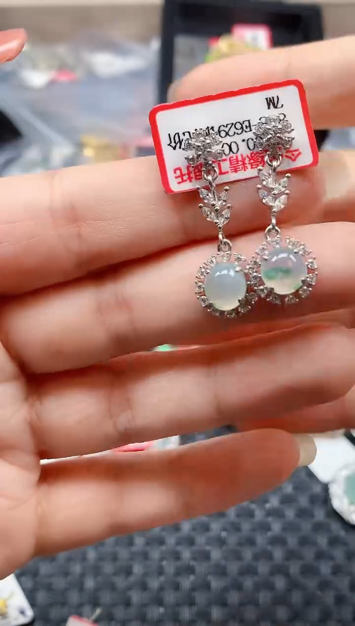 银S925镶嵌戒指翡翠天然A货缅甸翡翠