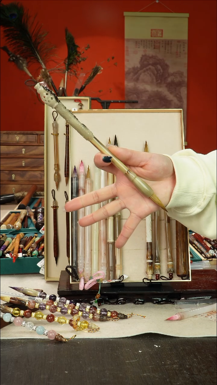 241号闪孤品高货毛笔链接 清水试笔 蘸墨不退