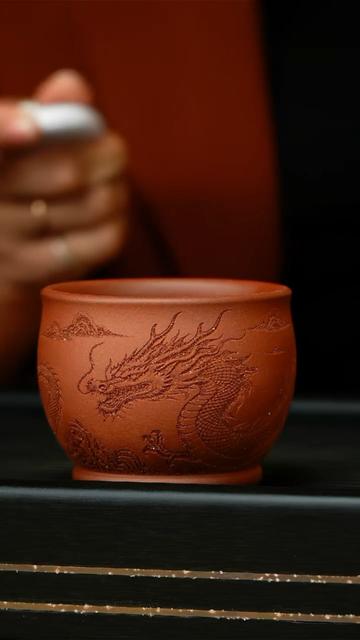 茶杯紫砂腾龙主人杯160cc  17