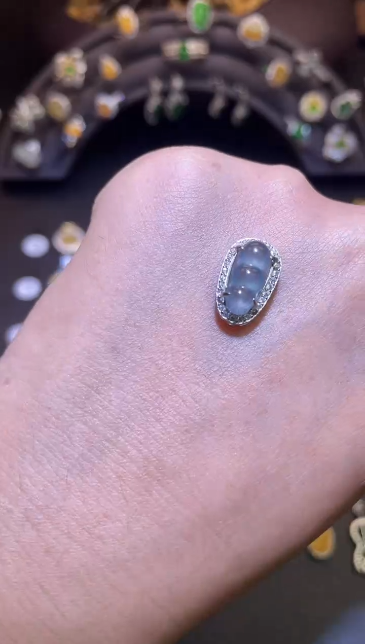 吊坠(不含链)银S925镶嵌翡翠1