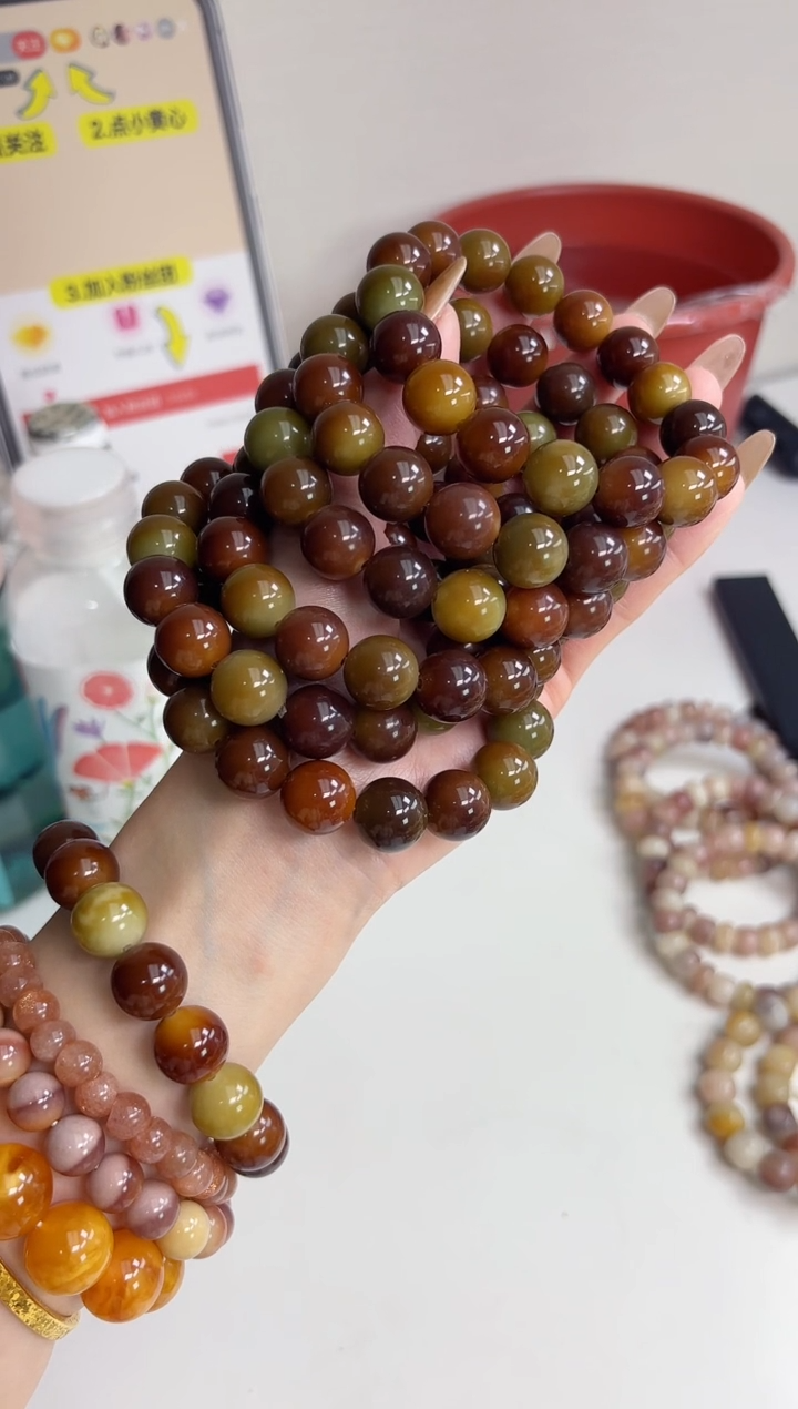 手串菩提根/象牙果沐d10糖炒栗子玉化圆珠13mm手串随机