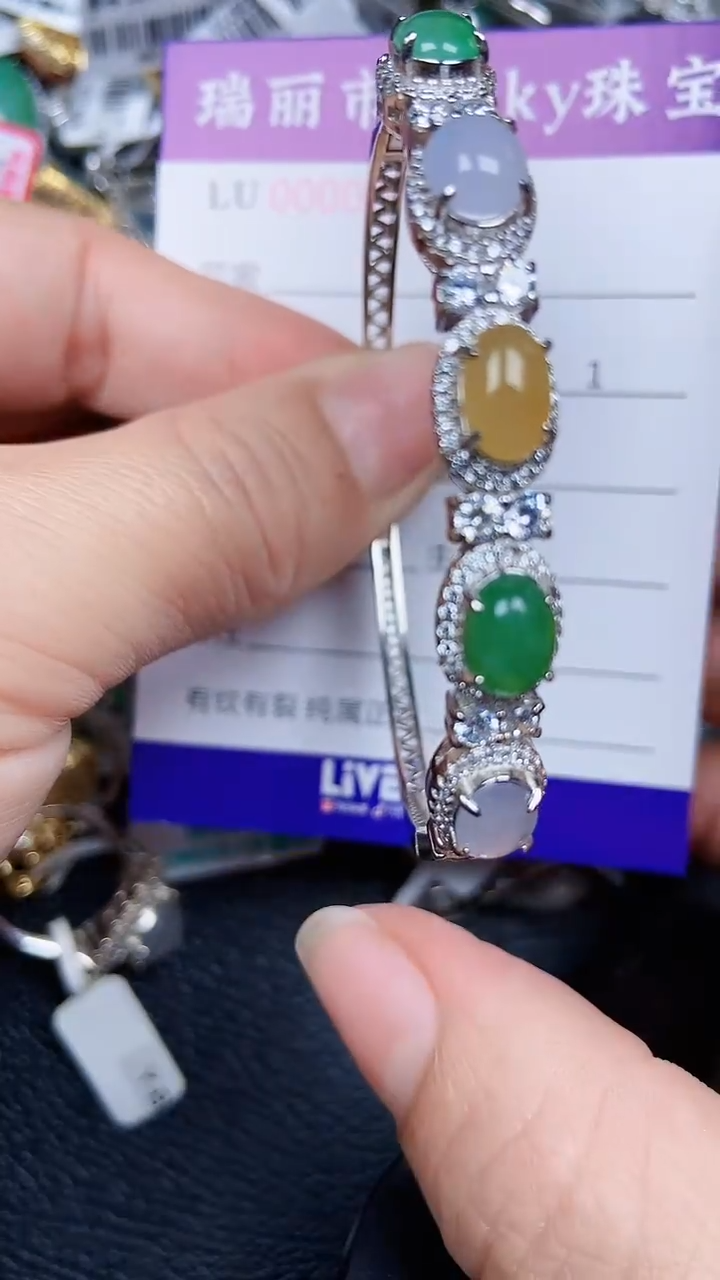 颈饰银S925镶嵌翡翠0891