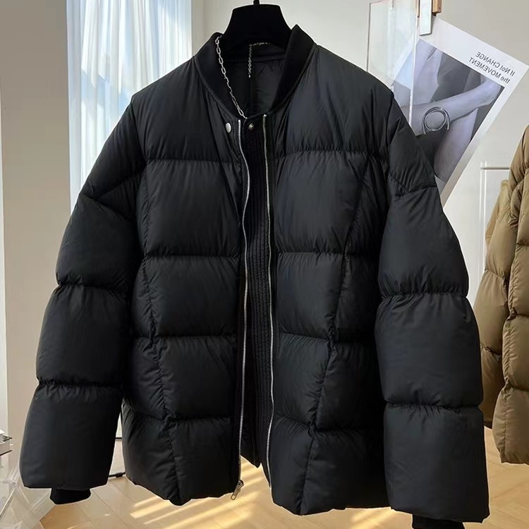 女款小众棒球领面包/蓬松  羽绒外套